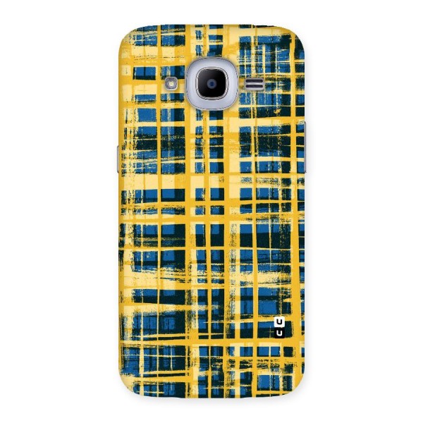 Yellow Rugged Check Design Back Case for Samsung Galaxy J2 2016